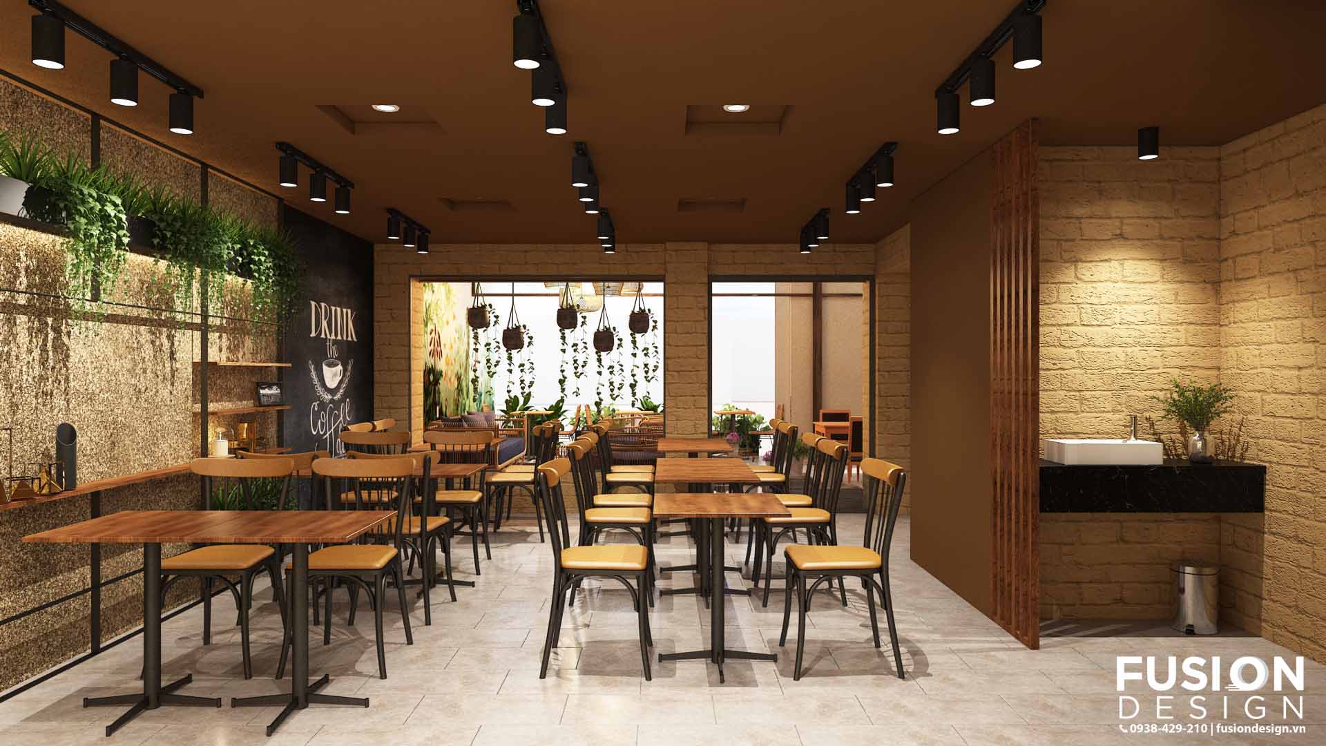 fusion design thiet ke nha hang cafe 200m2 amber coffee and restaurant 11
