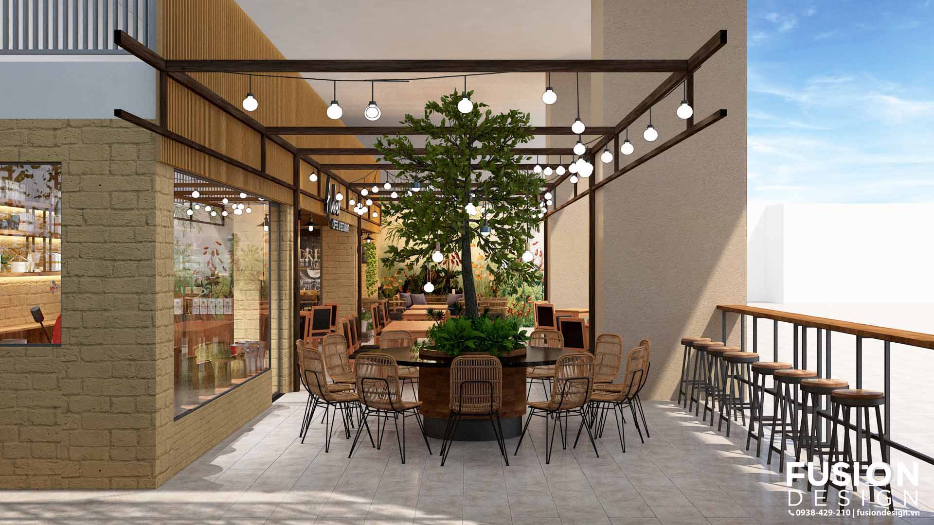 fusion design thiet ke nha hang cafe 200m2 amber coffee and restaurant 4